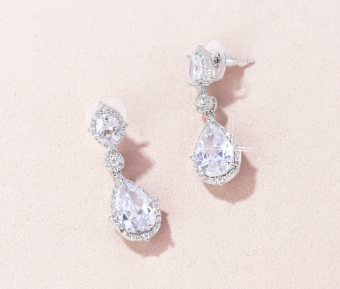 Heirloom Bridal Company Style Louise Drop Earrings #1 default Gold Silver thumbnail