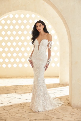 Paloma Blanca Style 5009 | Dress + Sleeves | Paloma Blanca #0 default Natural with Natural Lining thumbnail