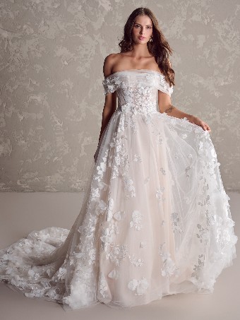 Maggie Sottero Style Laila Dress & Shawl | Maggie Sottero #1 Ivory over Soft Blush (gown with Natural Illusion) thumbnail