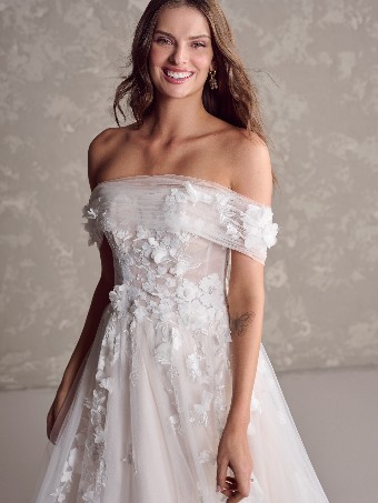 Maggie Sottero Style Laila Dress & Shawl | Maggie Sottero #0 default Ivory over Soft Blush (gown with Natural Illusion) thumbnail