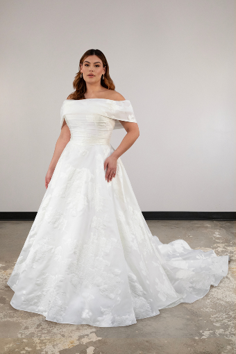 Essense of Australia Style D3971 DRESS & SHAWL| Essense of Australia #3 (IVQ) IVORY ORGANDY JACQUARD thumbnail